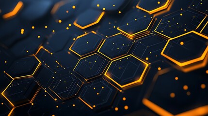 3D hexagons pattern shape on a dark grey background