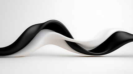 Poster - Abstract Black and White Fluid Waves Design