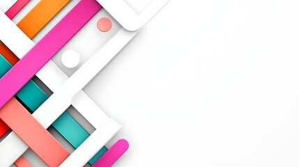 Poster - Colorful Abstract Geometric Background with Intersecting Lines and Shapes