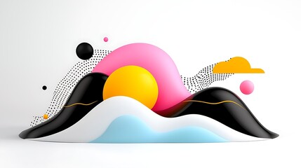 Poster - Abstract 3d Colorful Shapes and Waves Illustration
