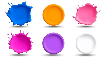 Poster - Colorful Paint Splatter and Circles Design Elements
