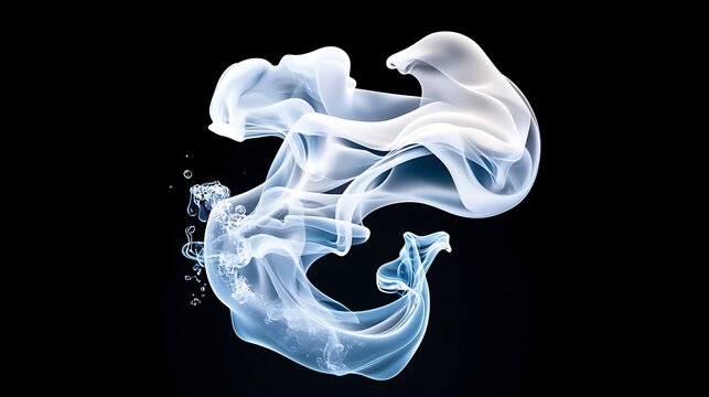 Abstract Liquid Swirl Dynamic Blue and White Flowing Water