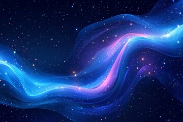 Aufkleber - Swirling cosmic colors create a stunning display in the night sky filled with stars and ethereal light patterns