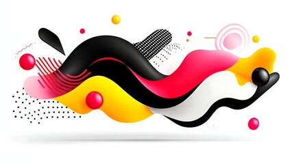 Poster - Abstract Colorful Fluid Waves Design With Dynamic Shapes