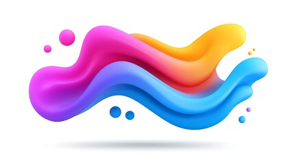 Poster - Abstract Colorful Fluid Waves Design