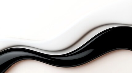 Fototapete - Abstract Black and White Fluid Waves Background