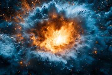 Aufkleber - Stunning explosion in deep space showcasing vibrant colors and swirling gases captured in a cosmic display of energy