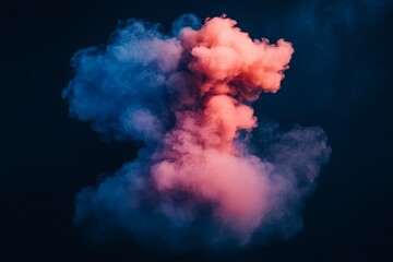 Poster - Colorful smoke clouds swirl in the air creating an artistic display