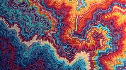 Poster - A vibrant abstract painting featuring fiery hues of orange, red, and yellow swirling amidst deep blues and purples, creating a dynamic and energetic composition