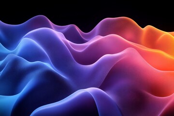 Poster - Colorful wavy abstract design showcasing vibrant hues and fluid motion against a dark background