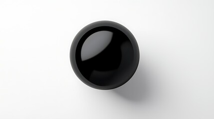 Poster - Glossy Black Sphere on White Background
