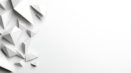 Poster - Abstract White Geometric Triangles on White Background