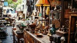 Vintage flea market filled with antiques and rustic decor