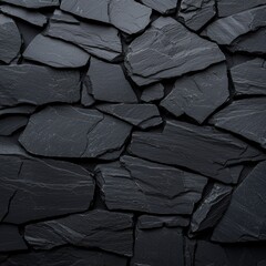 Wall Mural - Black slate wallpaper with textured black stone concrete surface in anthracite color for backgrounds