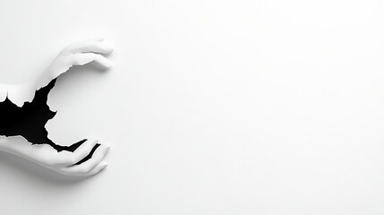 Poster - Abstract Monochrome Hands Emerging From White Background