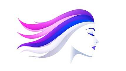 Wall Mural - Abstract Colorful Illustration Of A Woman's Profile With Flowing Hair