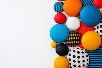 Poster - colorful array of balls with black and white dots. the balls are arranged in a pattern that creates 