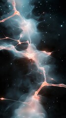 Wall Mural - Celestial dance of cosmic light and ethereal gas in the vast universe during a starry night. Generative AI