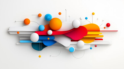 Poster - Bright and bold abstract shapes in vibrant colors showcase creative design elements for modern art concepts and graphic inspiration