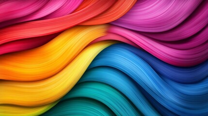 Wall Mural - Colorful, rainbow-colored wave of hair. The colors are bright and vibrant, creating a sense of energy and excitement. The image is a work of art, showcasing the beauty of natural hair