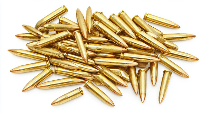 Set of gun bullets isolated on white background. Jpeg version also available in gallery