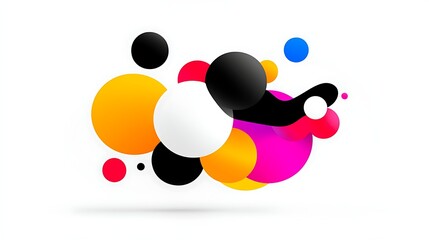 Poster - Colorful Abstract Background with Geometric Circles and Dynamic Shapes