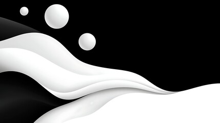Poster - Abstract Milk Splash Elegant White Liquid Flowing on Black Background