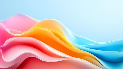 Poster - Vibrant gradient hues blend smoothly in soft waves creating an inviting and calming background perfect for creative projects or digital applications