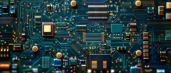 Wall Mural - Abstract circuit board futuristic technology processing background