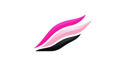 Poster - Abstract Pink Black White Wave Background Design