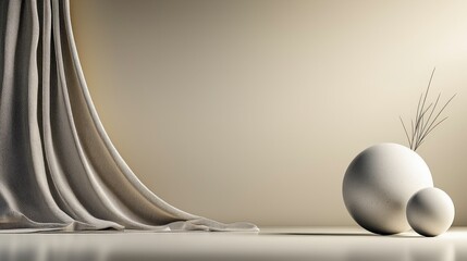 Leinwandbilder - Geometric object still life minimalist studio digital artwork soft tones low angle aesthetic design exploration