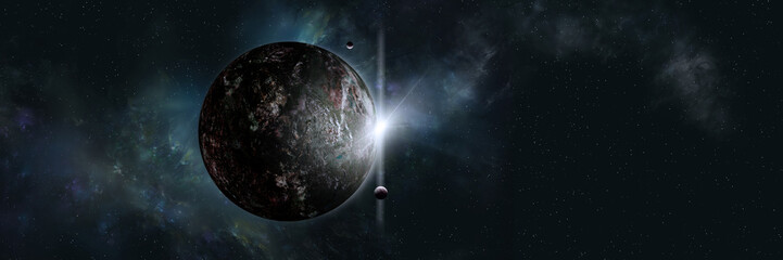 Wall Mural - alien space planet sunrise