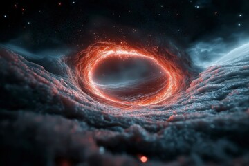 Wall Mural - Ethereal cosmic whirlpool swirling amidst a backdrop of distant stars and nebulae in the vast expanse of the universe. Generative AI