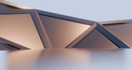 Poster - 3d render abstract architecture background building geometric shape
