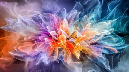 Fototapete - Delicate light painting of soft colors abstract art digital creation ethereal environment artistic viewpoint