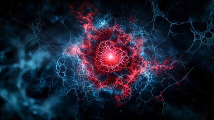 Leinwandbilder - Fractal patterns depicting the fcfc concept in a cosmic environment abstract art digital imagery space perspective
