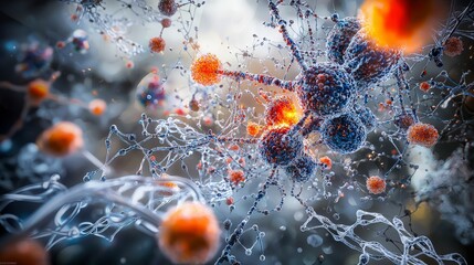 Leinwandbilder - A mesmerizing visualization of genetic diversity in science abstract art digital illustration microcosm close-up perspective