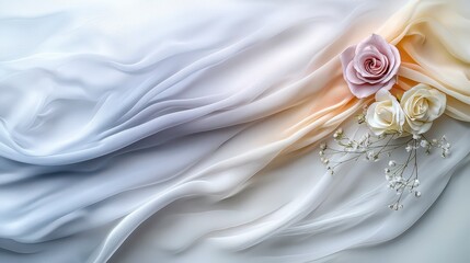 Poster - Soft floral elegance serene setting artful arrangement minimalist style aesthetic beauty color harmony