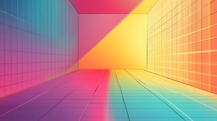 Poster - Vibrant abstract background, colorful geometric shapes creating depth and energy, ideal for creative design projects.
