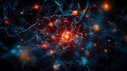Aufkleber - Global empathy visualization network abstract digital art cosmic environment close-up viewpoint emotional concept