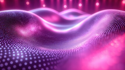 Poster - Abstract Pink Wave Particle Digital Art