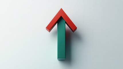 Poster - A prominent arrow points upward, emphasizing themes of advancement and success, set against a pristine white backdrop. The design captures attention through its simplicity and clarity