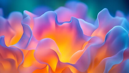 Poster - Abstract Glowing Waves, Purple and Gold Ethereal, Background, Soft Focus, Shallow DOF