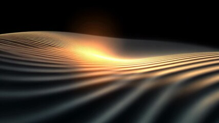 Poster - A black and white image of a wave with a bright orange spot in the middle. The image has a dreamy, ethereal quality to it, as if it were a painting or a photograph