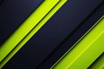 Poster - Dynamic diagonal line pattern showcases vibrant neon green against deep navy backdrop, enhancing minimalist aesthetics