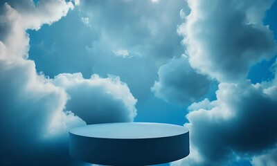 Poster - Cloud Platform Display Product Showcase in Sky