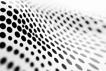Poster - Minimalist black and white organic dot pattern creates modern visual interest on a clean white backdrop