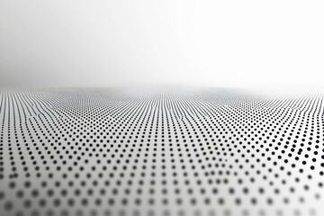 Poster - Minimalist symmetrical pattern with small dots creating a gradient from dense to sparse on light gray background