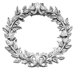 Wall Mural - PNG Bas-relief a renaissance wreath sculpture texture jewelry white background accessories.