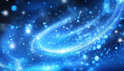 Poster - Abstract Blue Swirling Light Particle Background